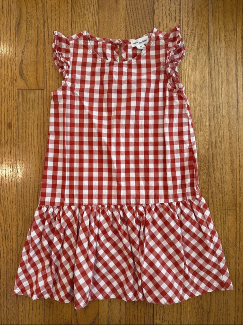 Miles the Label Red Gingham Ruffle Dress 3Y